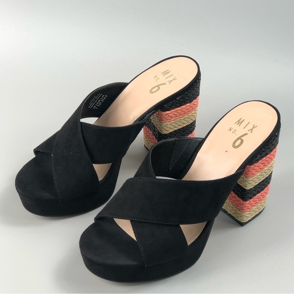 Mix No.6 Logahn Platform Suede Open Toe Mule Shoe Size 7 - Picture 4 of 13